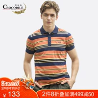 Áo sơ mi cá sấu nam POLO 2018 mùa hè mới cotton sọc thời trang thể thao ngắn tay áo thun nam áo khoác polo