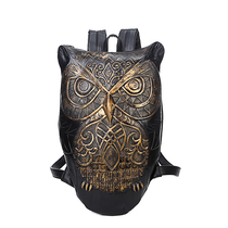 Double shoulder bag mens new fashion personality backpack womens fashion creative funny teenage tide Owl small bag