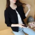 Micro-minh bạch tops của phụ nữ mùa thu 2018 new loose áo len cardigan ngắn Hàn Quốc áo len áo khoác màu đỏ áo cardigan nữ Áo khoác ngắn