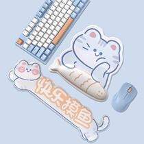 Cute Happy Touching Fish Wrists Mouse Pad Armguard Wrist Keyboard Hand Tokeyboard Mat Office Mouse Mat Children Birth