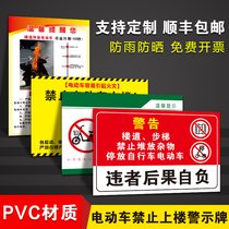 Forbidden Electric Cars Upper Floor Warning Signs Stairway Elevator Warning Signs Property Management Warning Signs Elevator Safety Building Road Safety Electric Car Charging Safety Warning Reminder Cards Customized