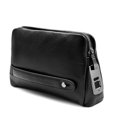 Men Wallet Black Handbags Fingerprint Lock Bag Headlayer Bull Leather Business Handbag Men's Fashion Fingerprint Men's Bag-Taobao
