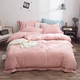 Beiji Rồng màu bông rửa denim đơn giản theo phong cách Bắc Âu ba mảnh giường chăn thêu khăn trải tim cô gái - Bộ đồ giường bốn mảnh