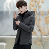 Зимняя куртка, трендовый демисезонный пуховик с пухом, в корейском стиле