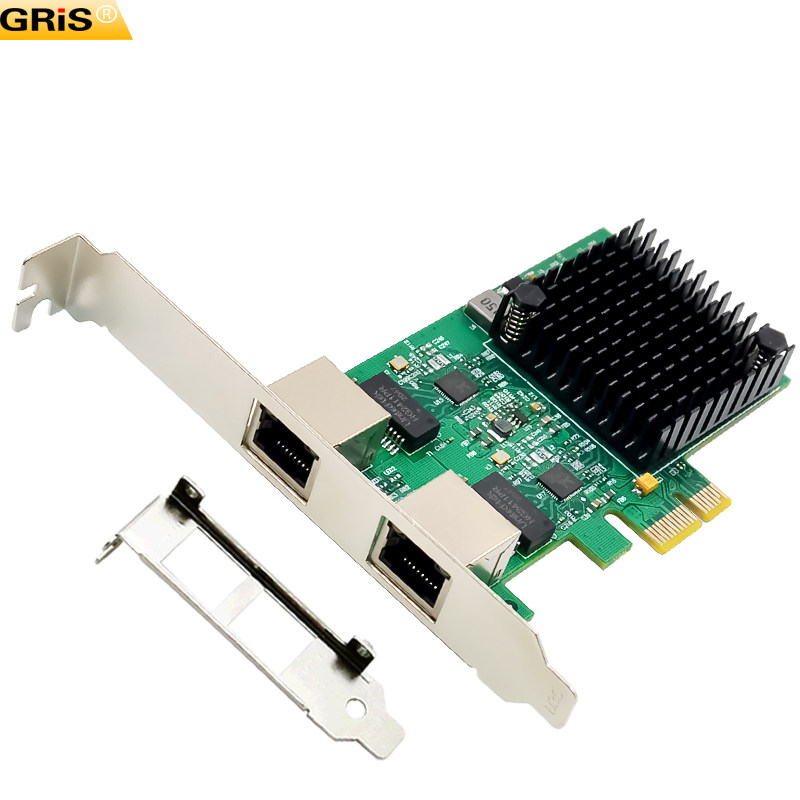 Адаптер USB gris pci-e转2个2.5g千兆网卡独立双口电脑免驱动rj45汇聚网线2500m群晖esxi软路由无盘rtl8125b台式机服务器