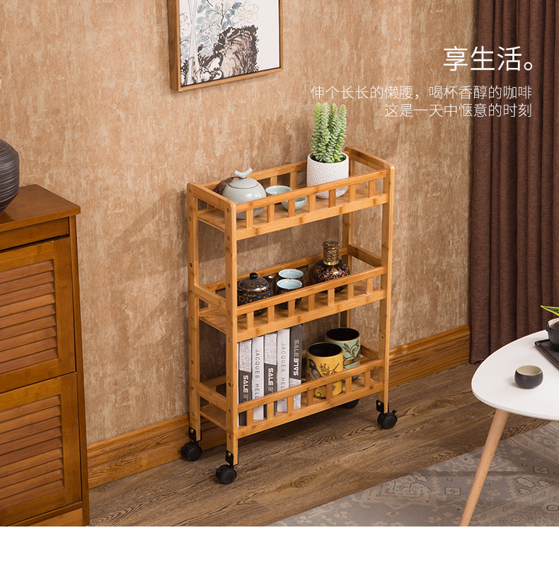 Phòng tắm tổ chức nhà bếp Di chuyển nhiều lớp kẹp lưu trữ kệ sách Tủ lưu trữ tủ lưu trữ xe tre phòng khách kệ - Kệ kệ treo tường đơn giản