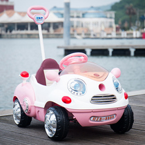 Childrens electric car toy car can take a human cartoon car swing can push male and female baby four-wheel remote control baby car