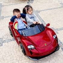 Childrens electric car two-seater four-wheel baby double four-wheel drive large boys and girls with remote control toys