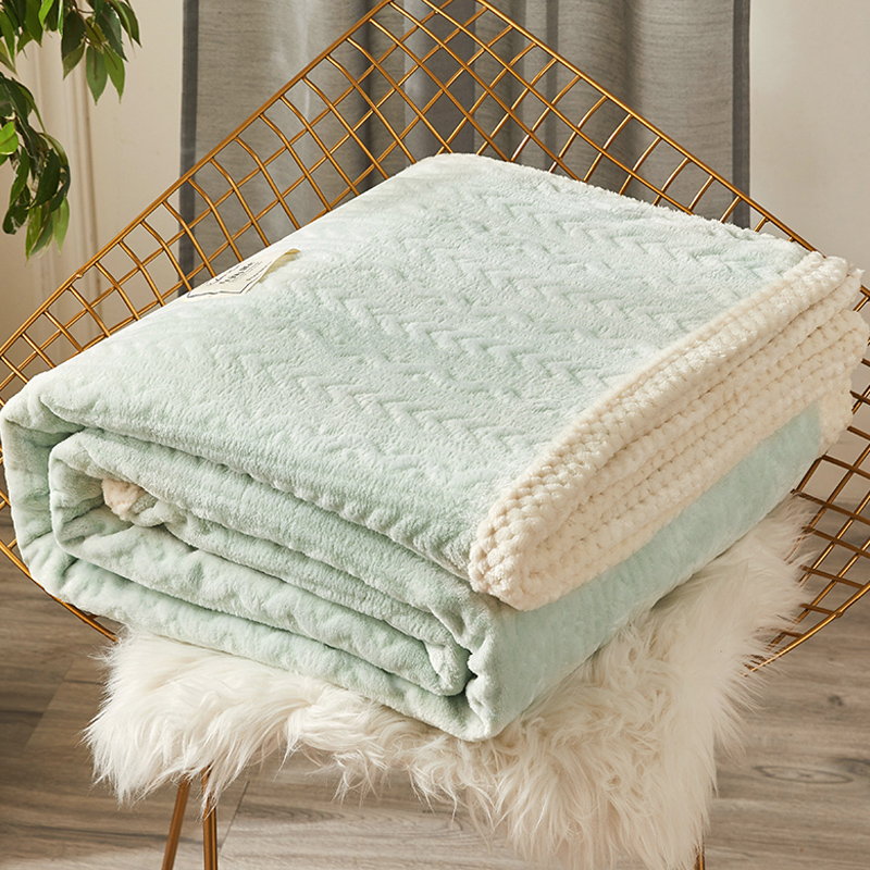 北欧风毛毯沙发盖毯羊羔绒被套毯办公室午睡毯子夏季加厚保暖被罩