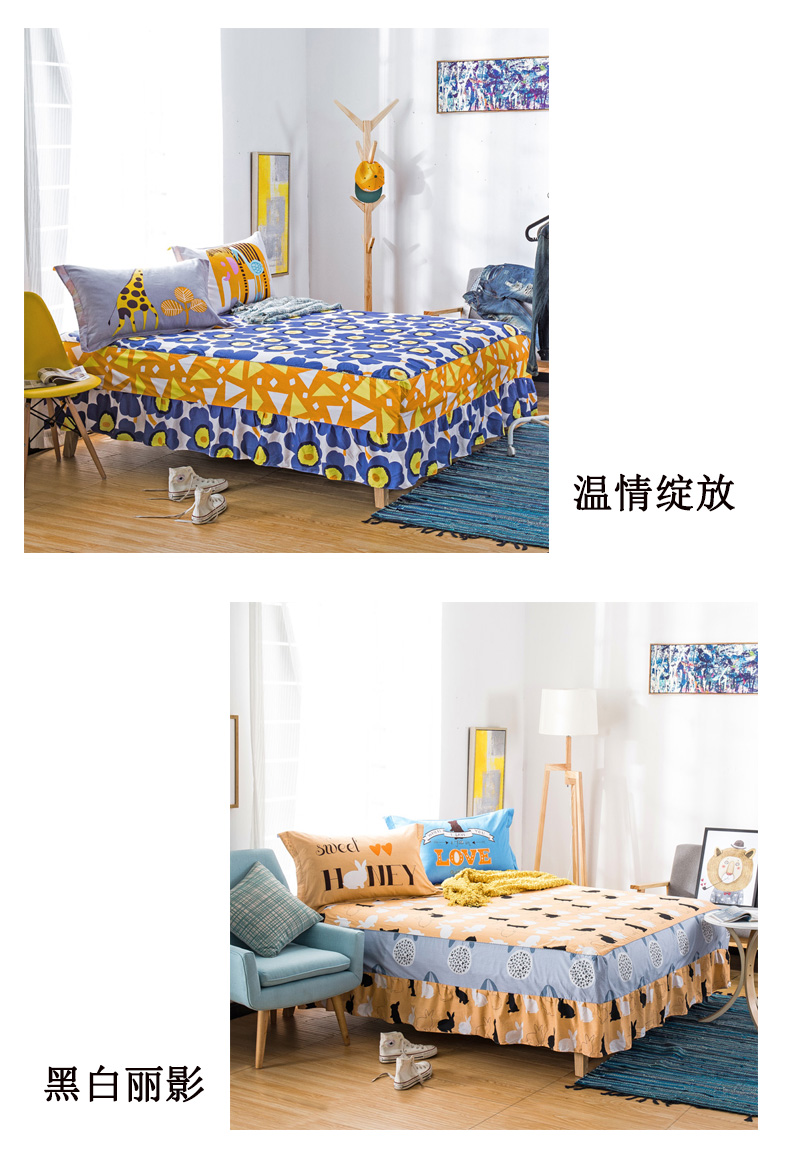 Beiji Rồng khăn trải giường cotton một mảnh váy giường bông nệm Simmons bìa 1,8 m 2,0 m bông bảo vệ - Váy Petti ga giường viền họa tiết