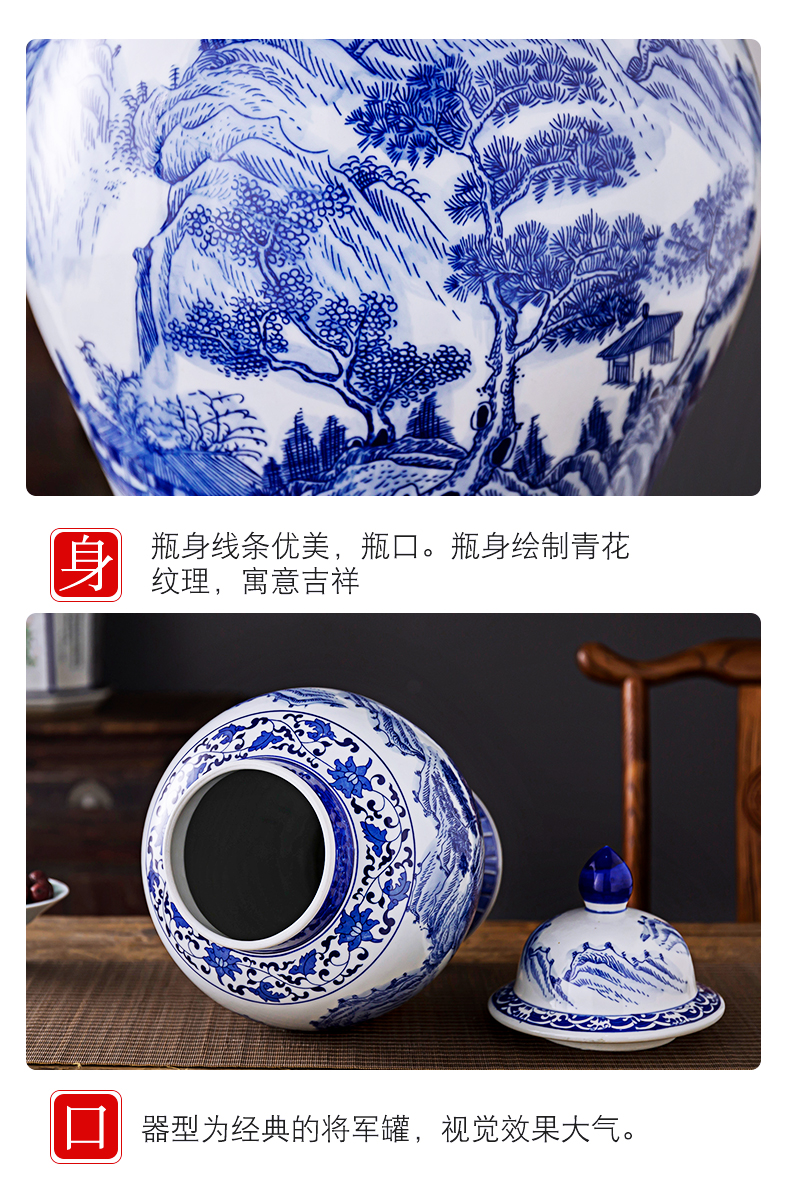 Antique porcelain of jingdezhen ceramics seal storage tank general tea pot sitting room place, home decoration