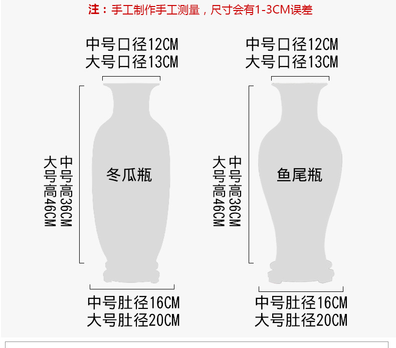 Jingdezhen ceramics powder enamel gets vase landed home sitting room TV ark, adornment is placed large arranging flowers