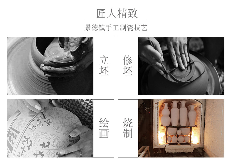 Jingdezhen ceramics archaize large blue and white porcelain vase in the sitting room of the new Chinese style household adornment TV ark, furnishing articles