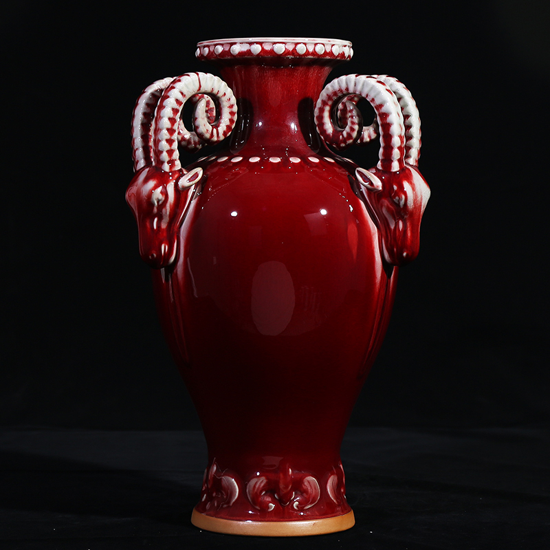 Jingdezhen ceramics up with jun porcelain three Yang kaitai, sitting room place, home decoration sheep bottles crafts gifts