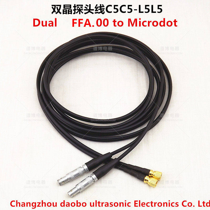 超声波探头线Dual  FFA 00 Microdot C5C5-L5L5双晶线测厚探伤