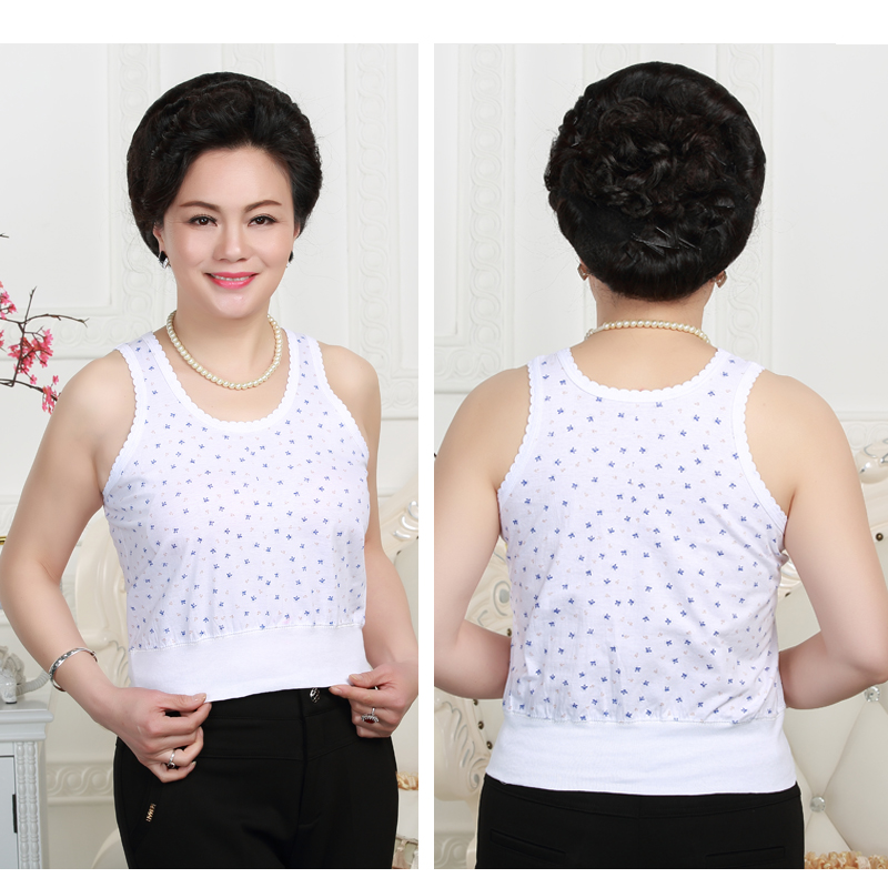 2 mảnh mùa hè trung niên nữ mẹ cotton yếm áo yếm người già kích thước lớn lỏng lẻo đáy quần lót áo bra quây