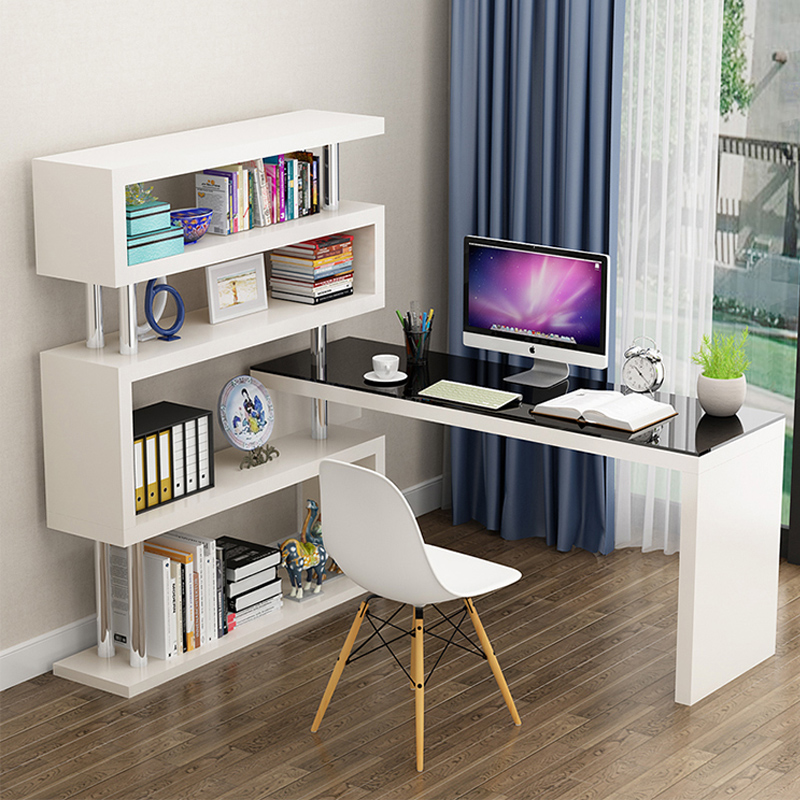 Computer desktop corner desk bookshelf combined bookcase for simple household economical children writing table