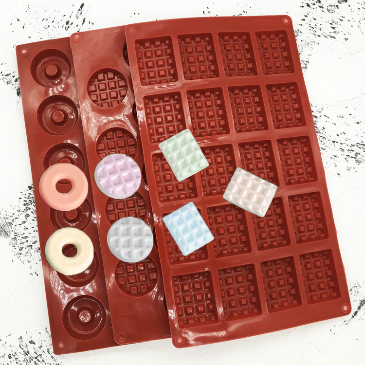 Long Square Waff Sữa Chocolate Cake Silicone Khuôn Fondant Chocolate Drip Cake Trang trí Khuôn - Tự làm khuôn nướng khay làm kem