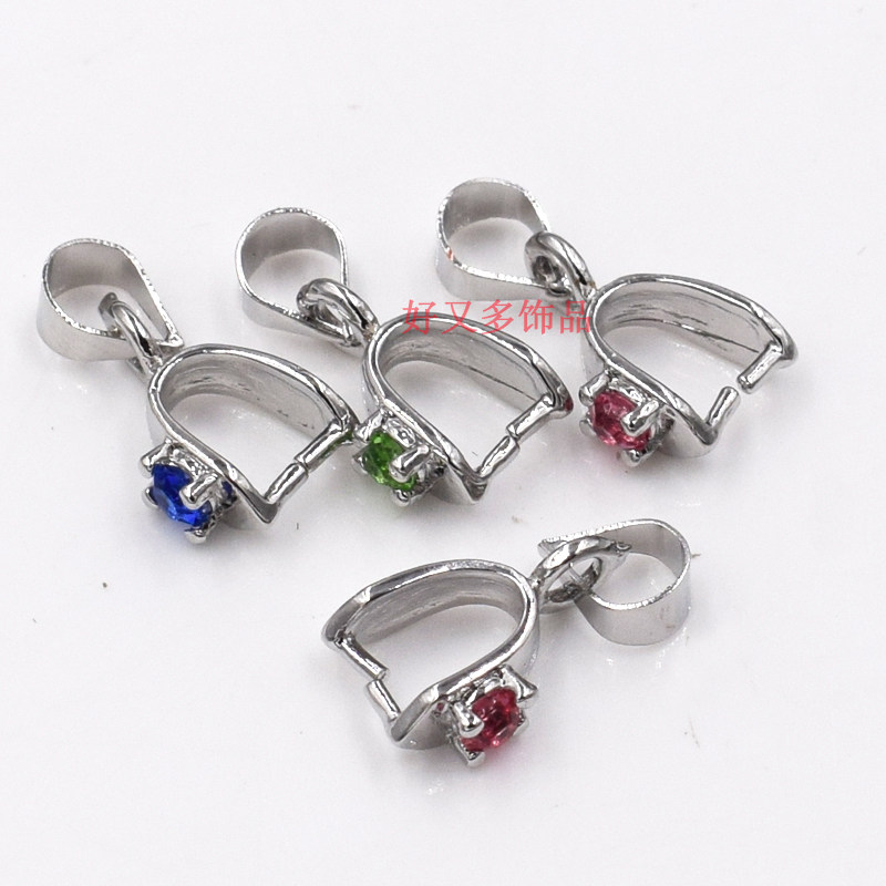 925 Sterling Silver Seed Buttons Jade Clip Pendant Pendant Belt Head Honeywax Amber Necklace Clasp Silver Clasp Diy Accessories Material