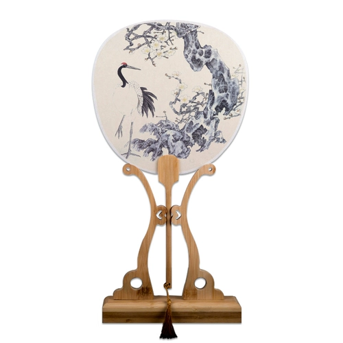 Длинная ручка вентилятора древней вентиляторы пустая рисовая бумага, бамбуковая плетение короткая ручка, китайский вентилятор ретро круглый литературный банановый шелковый