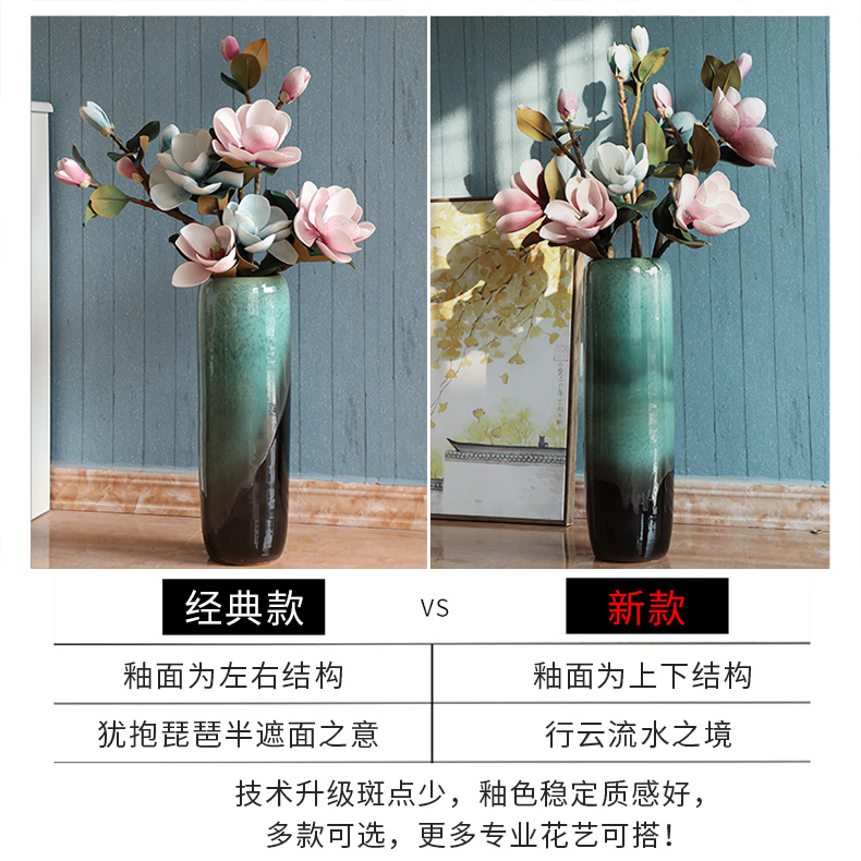 American jingdezhen ceramic vase flower arrangement of large living room furnishing articles of Chinese style porch lattice Windows - lucky bamboo bottles