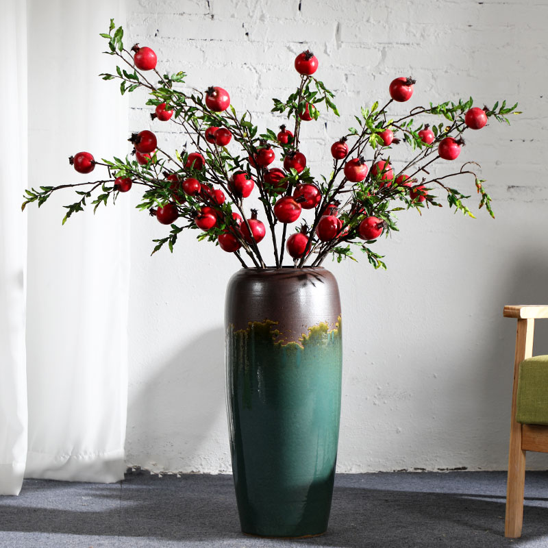 Modern ground vase variable glaze color restoring ancient ways furnishing articles flower arranging villa wine sitting room adornment ceramics green and black