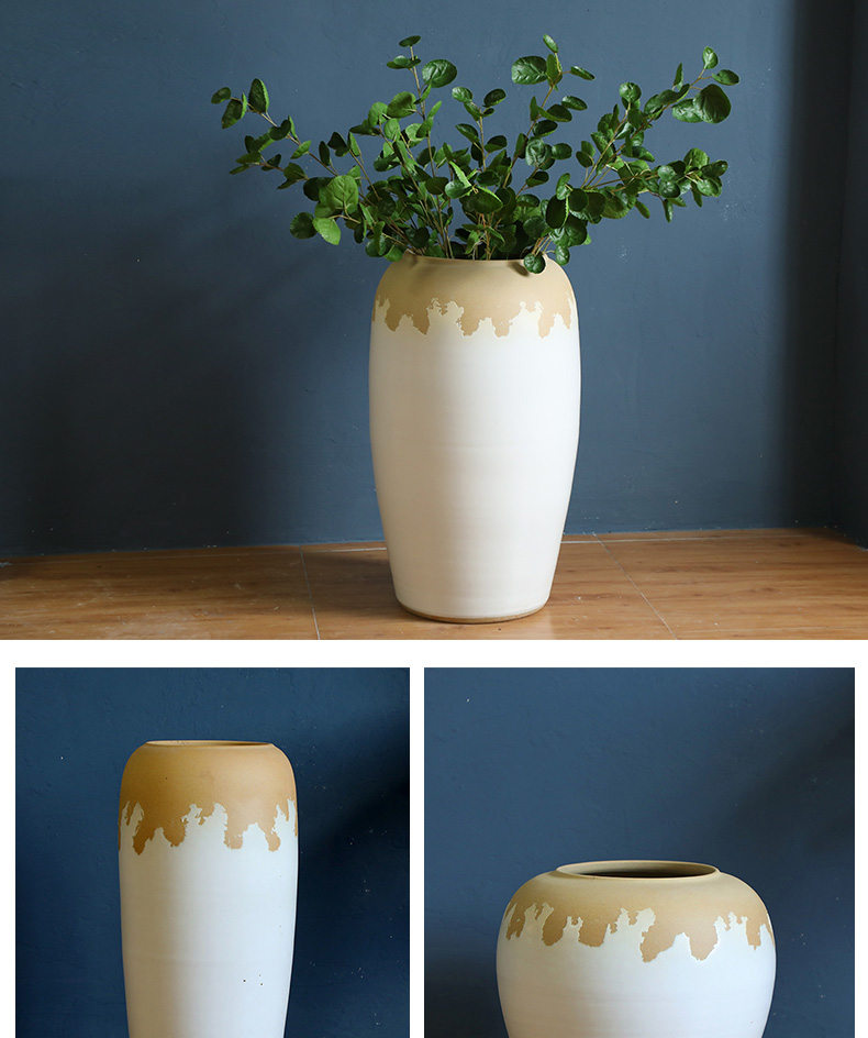 Large vases, I and contracted sitting room flower arranging flowers white thick some ceramic pot home decoration ceramic furnishing articles