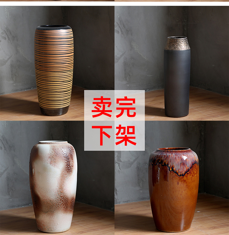 Clearance tail cargo handling of jingdezhen ceramic dry flower water raise floor vase retro flower arrangement sitting room place flowerpot