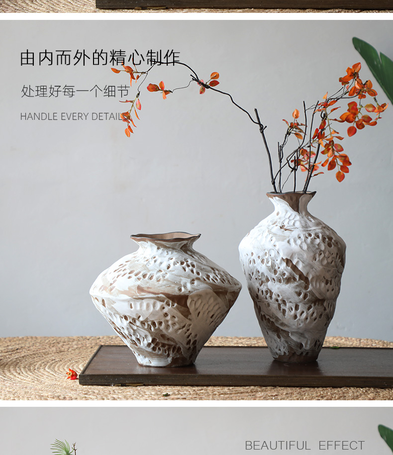 Coarse ceramic vase bearing arrangements with Japanese style restoring ancient ways home stay hotel wabi-sabi penury, zen wind POTS furnishing articles