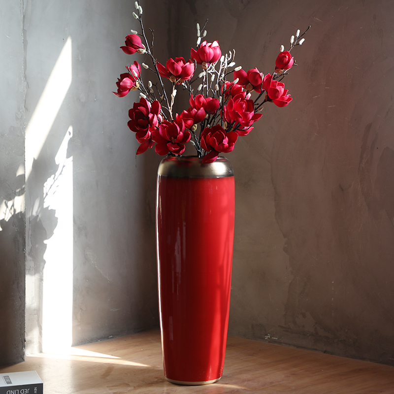 Large vases, ceramic I and contracted the new Chinese style Chinese red red wedding flower arrangement festival furnishing articles to the living room