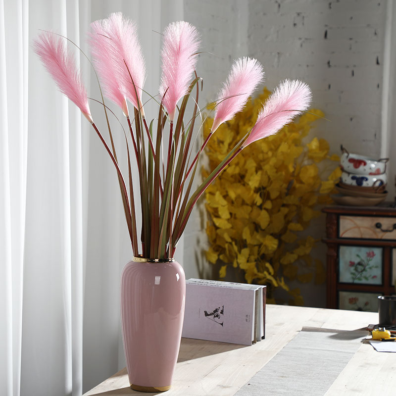 Nordic ins furnishing articles pink ceramic vase dandelion flower arrangement sitting room decoration is contracted and I household adornment