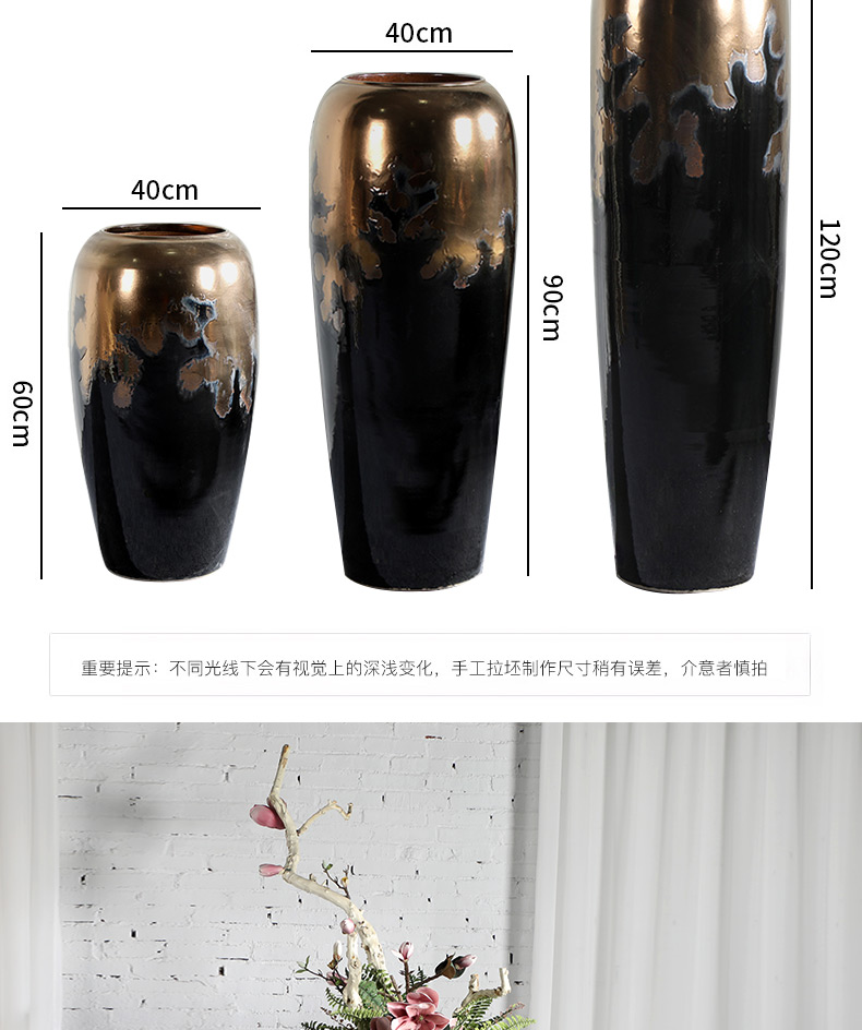 Modern light key-2 luxury Chinese ceramic floor dry flower vases, flower arrangement sitting room of large floral suit landscape modelling furnishing articles