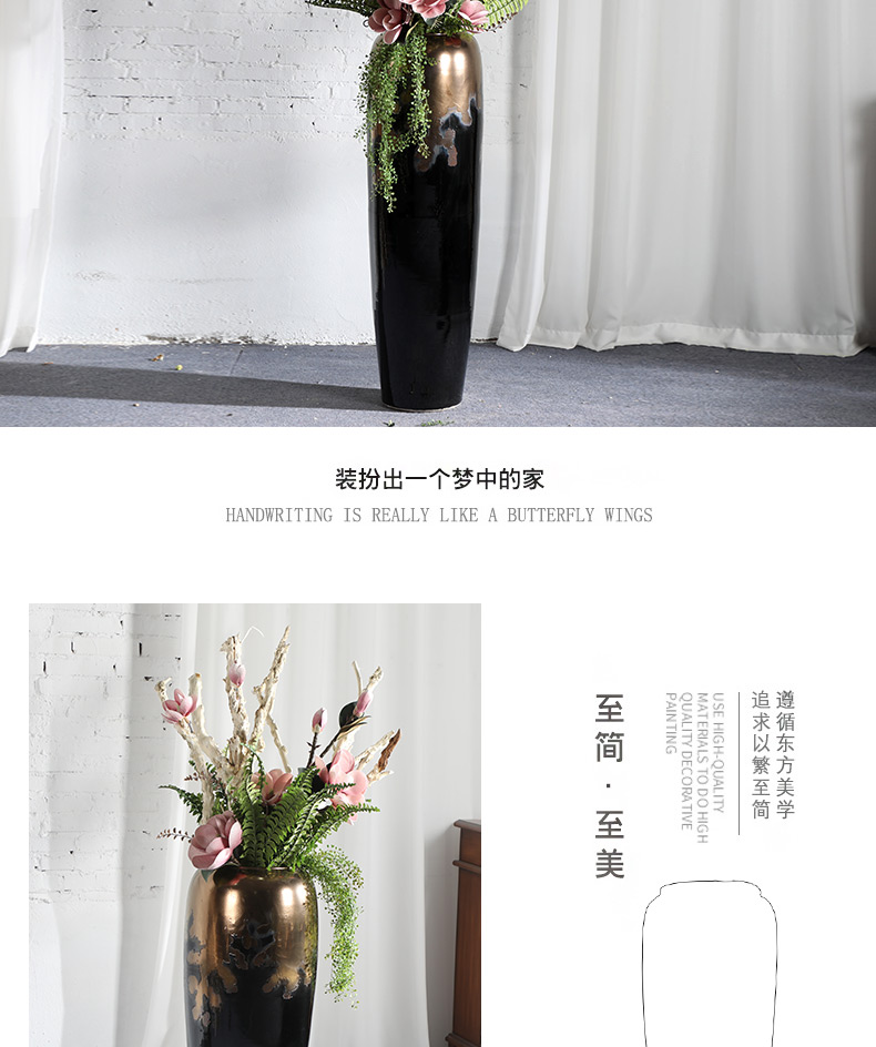 Modern light key-2 luxury Chinese ceramic floor dry flower vases, flower arrangement sitting room of large floral suit landscape modelling furnishing articles