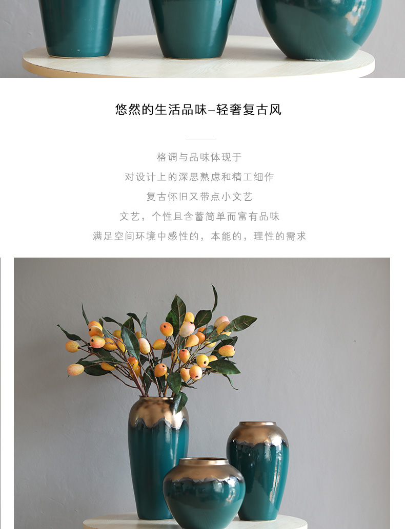 Up Phnom penh light key-2 luxury modern jingdezhen ceramic vase furnishing articles Nordic mesa of new Chinese style living room suit arranging flowers