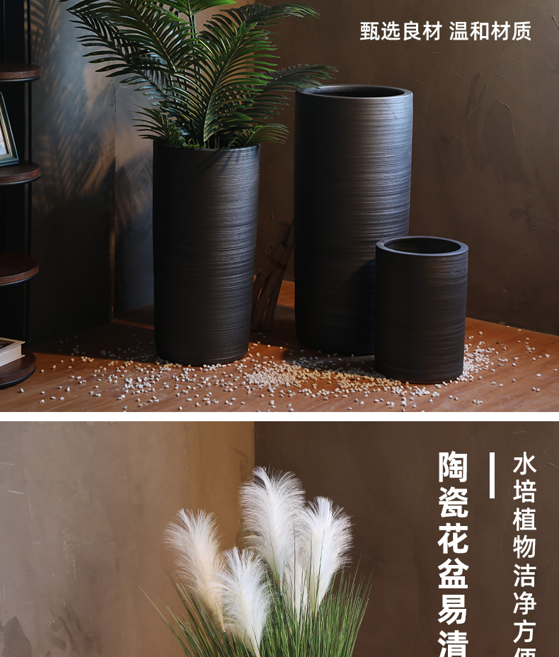 Large flower pot ceramic furnishing articles of Chinese style restoring ancient ways POTS sitting room hotel decoration flower arranging dried flowers thick ceramic bottle