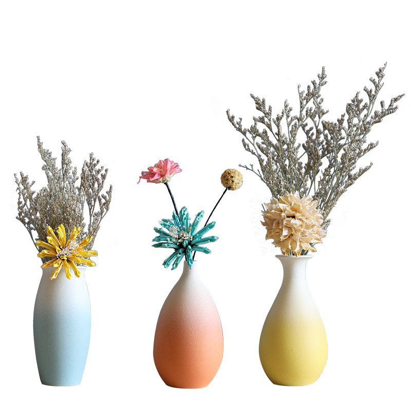 Small pure and fresh and dried flower adornment table furnishing articles Nordic TV ark, desktop ceramic floret bottle of flower arranging house sitting room