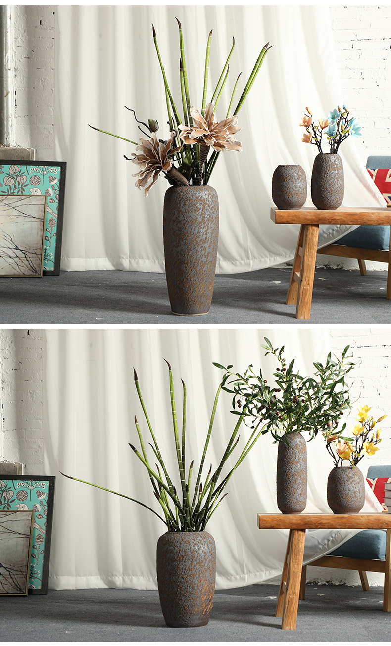 Contracted and I jingdezhen ceramic dry flower of large vase restoring ancient ways furnishing articles sitting room flower arranging flowers, checking pottery