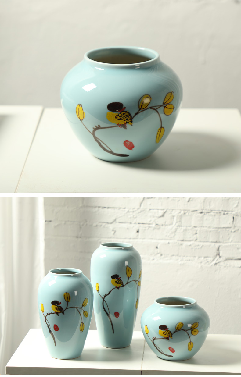 Jingdezhen creative modern new Chinese style ceramic vase, the sitting room TV wine porch home furnishing articles