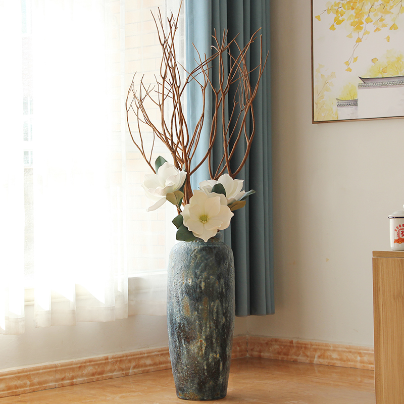 Color glaze up ceramic floor vase vase modern European - style villa hotel sitting room place large vases, flower arrangement