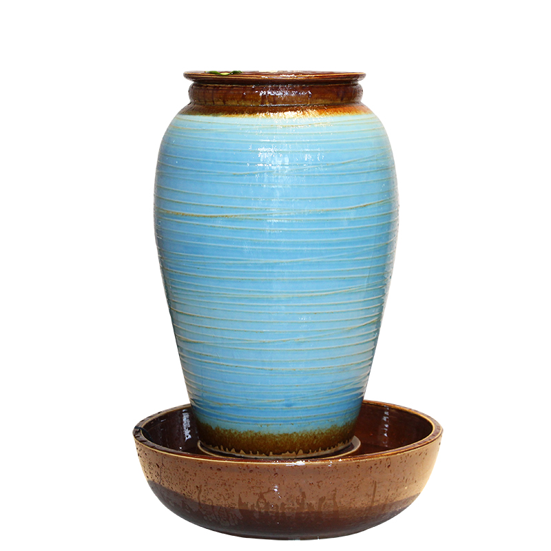 Ceramic European sitting room ground water fountain creative furnishing articles ornaments large - scale humidifier wedding gift