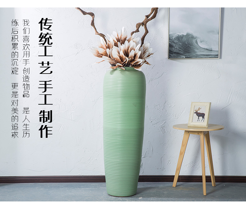 Jingdezhen I and contracted ceramic vase landing big sitting room dry flower arranging flowers is placed on the Nordic and fresh your up green