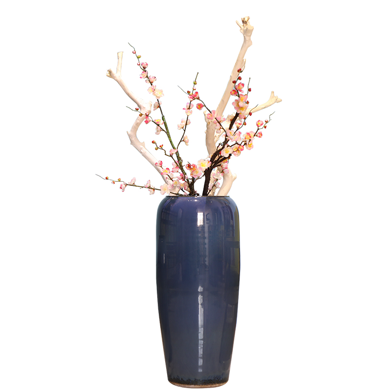 The New Chinese American blue flower arrangement sitting room home decoration ceramic vases, flower art landing place example room