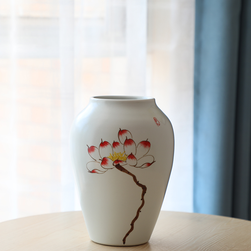 Modern new Chinese style three - piece furnishing articles of jingdezhen ceramics, vases, flower arrangement, zen home sitting room adornment