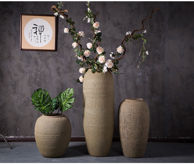 Coarse pottery vases, pottery decoration to the hotel club villa landscape restoring ancient ways the ground flower implement ceramic flower furnishing articles