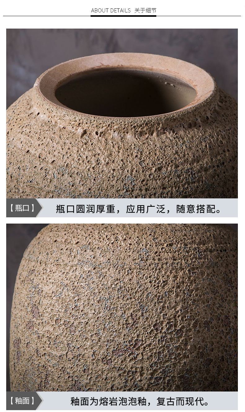 Coarse pottery vases, pottery decoration to the hotel club villa landscape restoring ancient ways the ground flower implement ceramic flower furnishing articles