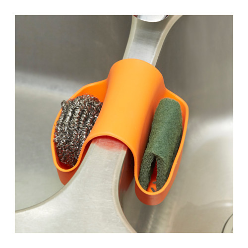 Ikea Genuine Bjan Sponge Holder Orange Synthetic Rubber Multi-Purpose Simple Modern Bathroom Kitchen
