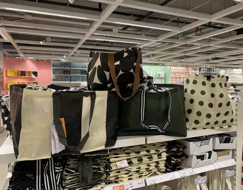 Ikea, льняная сумка, шоппер для переезда, складной пакет