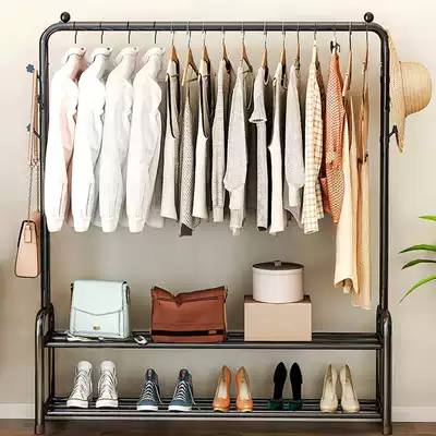 Hanger floor bedroom clothes rack folding Net Red household simple hanging clothes shelf room coat rack small