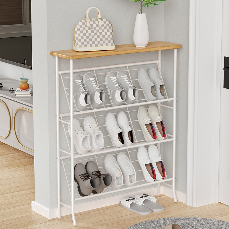 Shoe frame simple doorway small narrow province space to collect household door behind the northern European wind small family economic shoe shelf