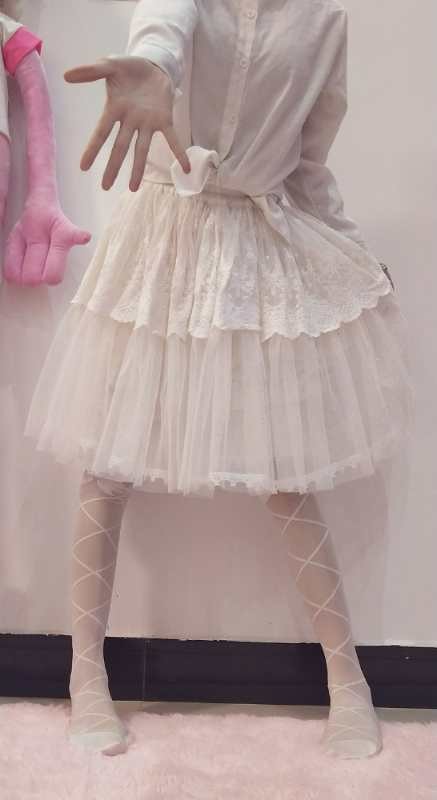 Wang Yan and Summer ) Daily Lolita Web Yarn embroidered with pants lamps pants can be worn outside